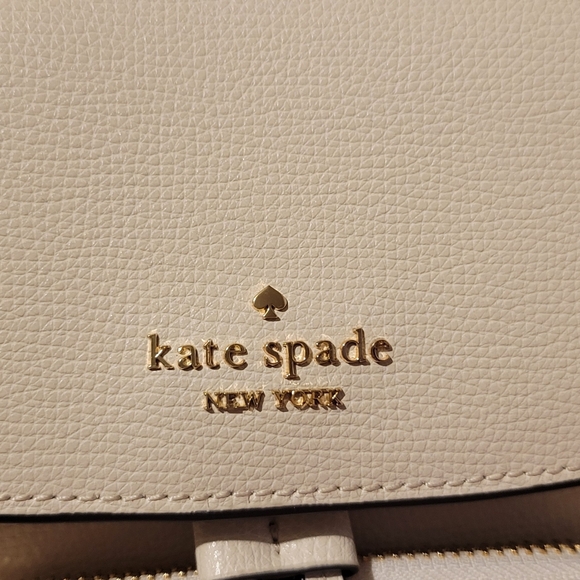 kate spade Cream Leather Front-Pocket Backpack with Gold Logo - Picture 6 of 6